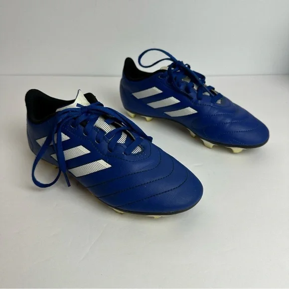 ❌SOLD❌Adidas Soccer Cleats Youth Boys Size 4 Blue White Outdoor Sports - Picture 11 of 11